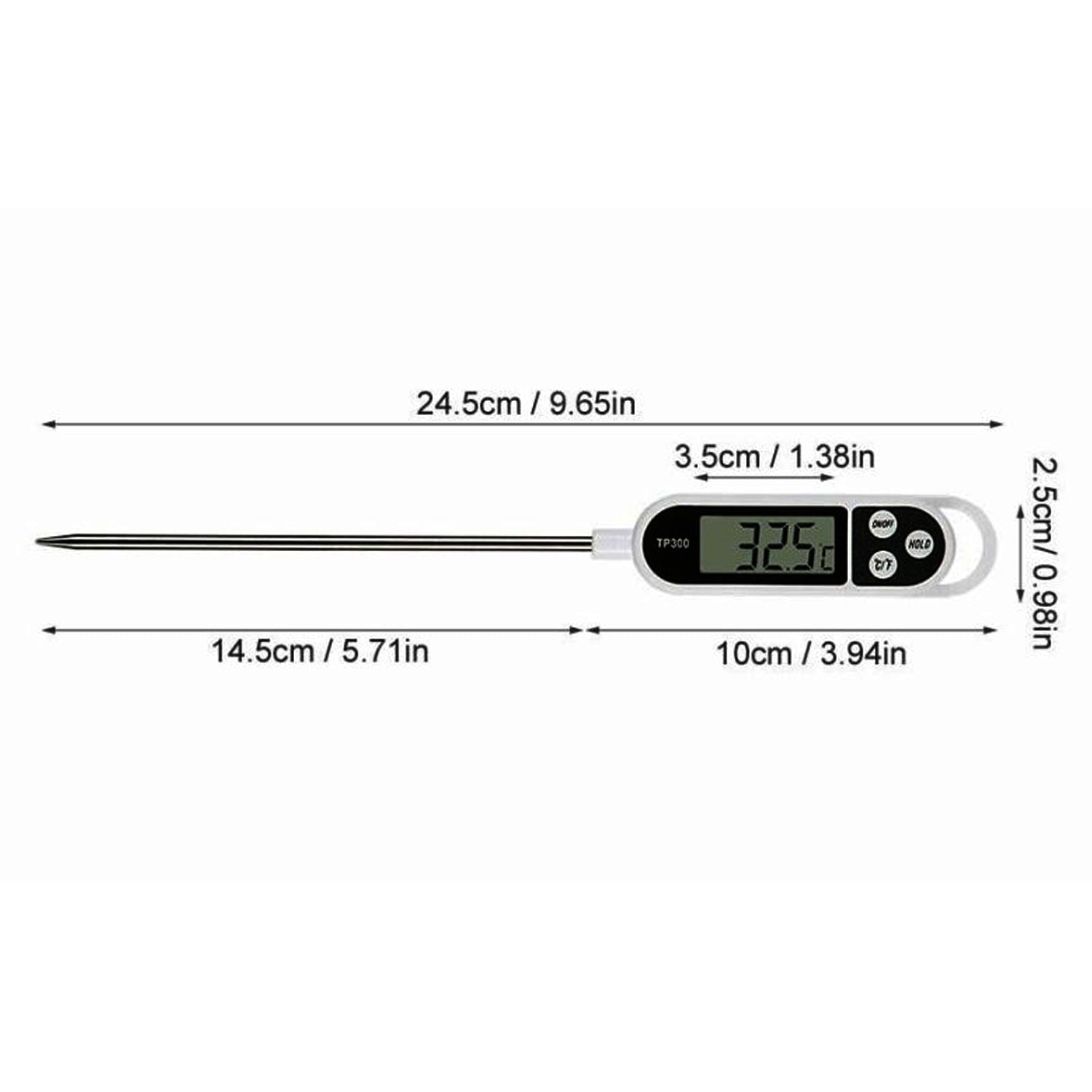 Digital Food Thermometer With Lcd Display (1 Pc)